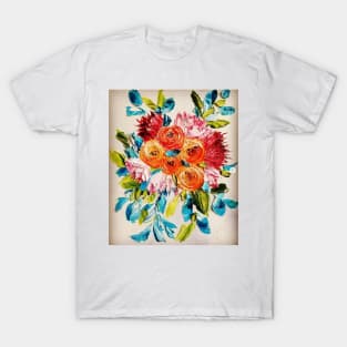 Pretty Palette - Orange and Pink Bouquet T-Shirt